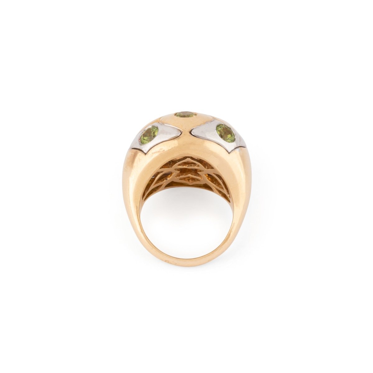 Bague boule BULGARI en péridot en or bi - colore - Castafiore