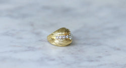 Bague Boule Diamants sur Or jaune années 60 - Castafiore
