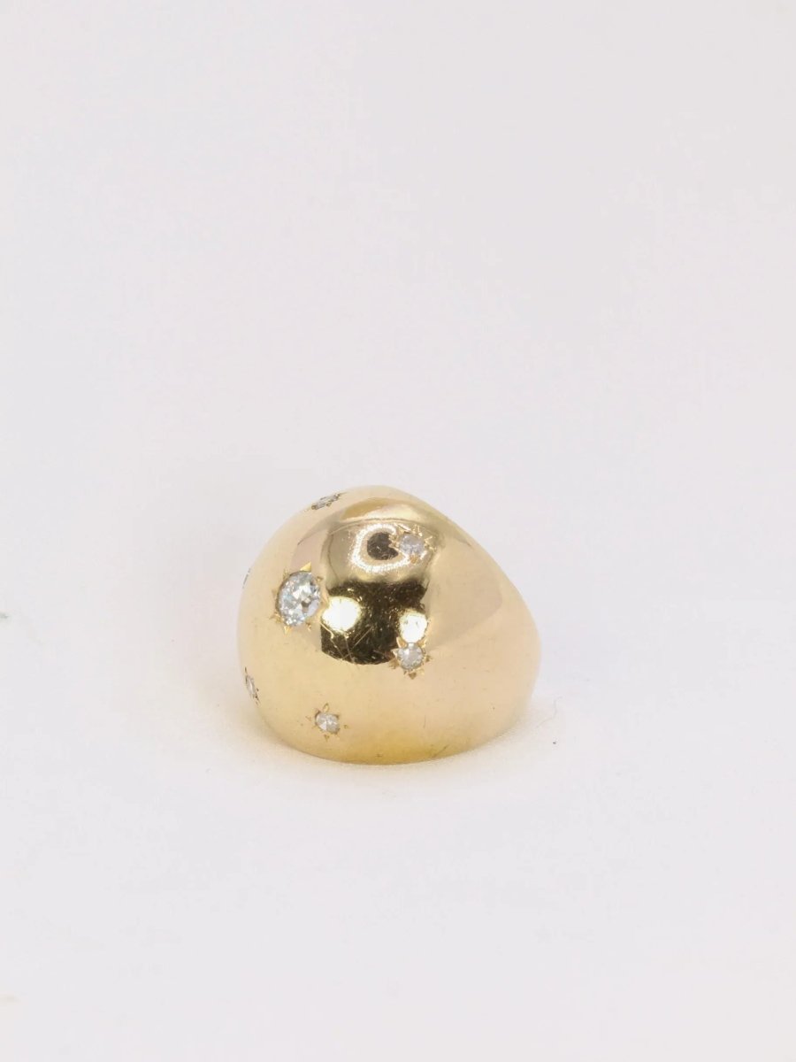 Bague boule diamants taille ancienne - Castafiore