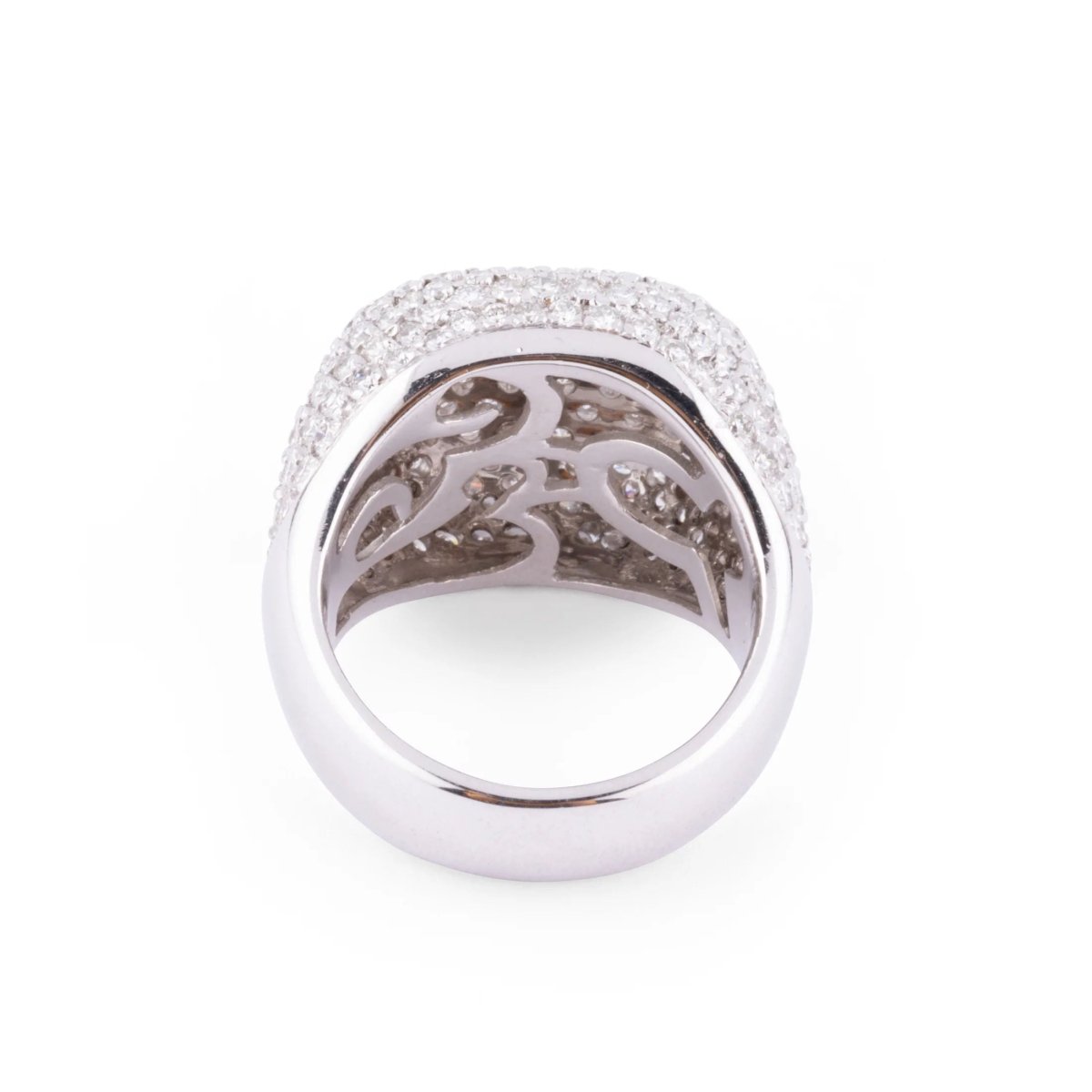 Bague boule en or gris et diamants - Castafiore