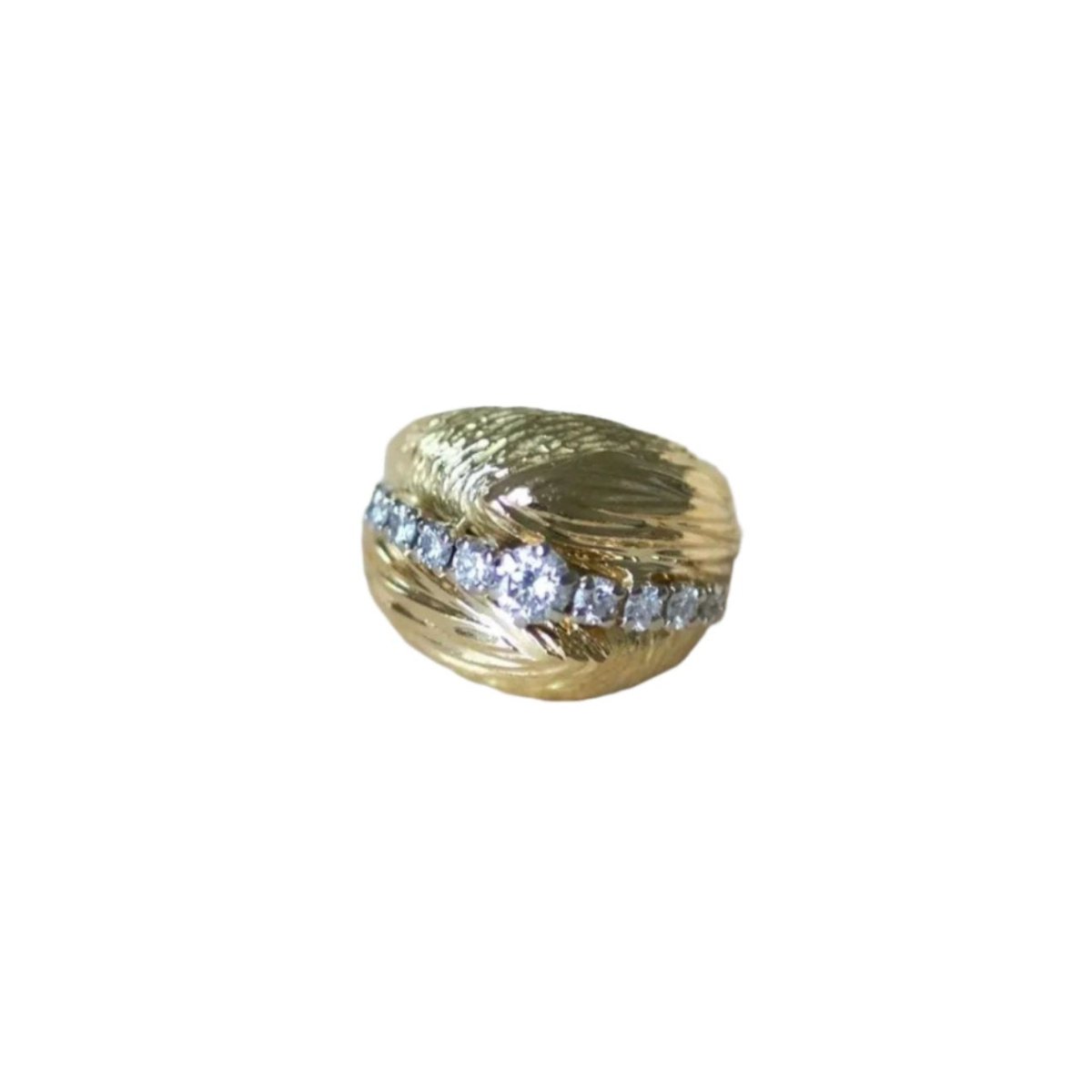 Bague Boule en or jaune et diamants - Castafiore