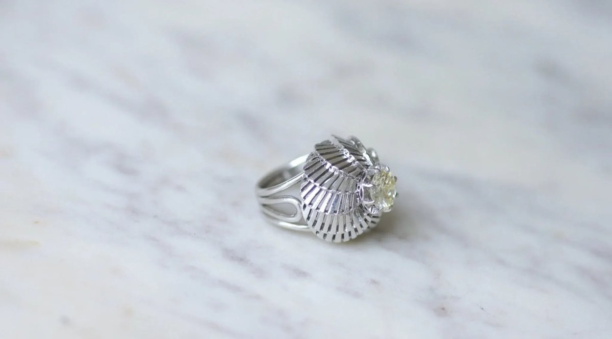 Bague Boule Spirale Diamant 1.25 Carats sur Platine - Castafiore