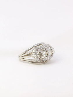 Bague boule vintage en or, platine et diamants - Castafiore