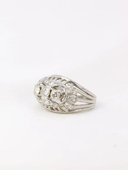Bague boule vintage en or, platine et diamants - Castafiore