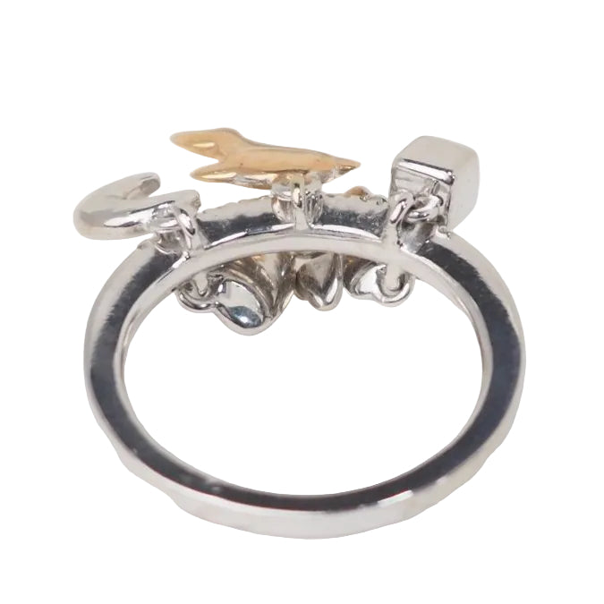 Bague breloques en or blanc et diamants - Castafiore