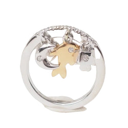 Bague breloques en or blanc et diamants - Castafiore