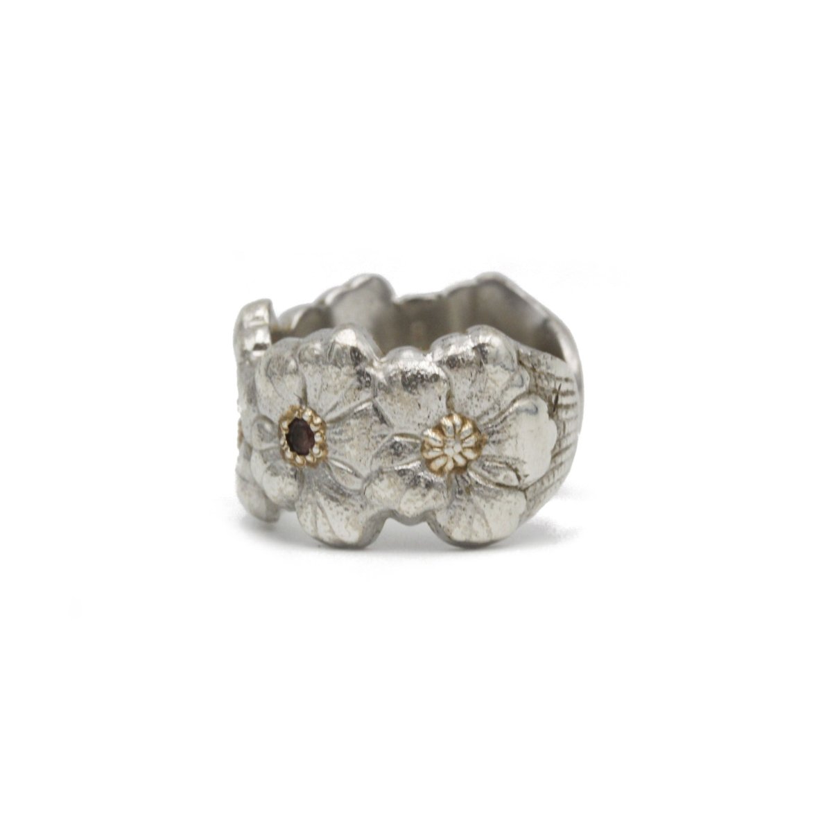 Bague BUCCELLATI, "Blossoms" en argent, vermeil rose et saphir rose - Castafiore