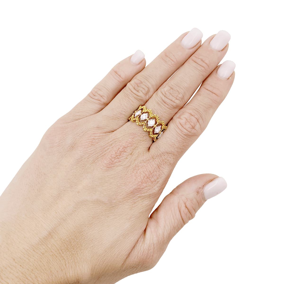 Bague BUCCELLATI "Eternelle Band" en or et diamants - Castafiore