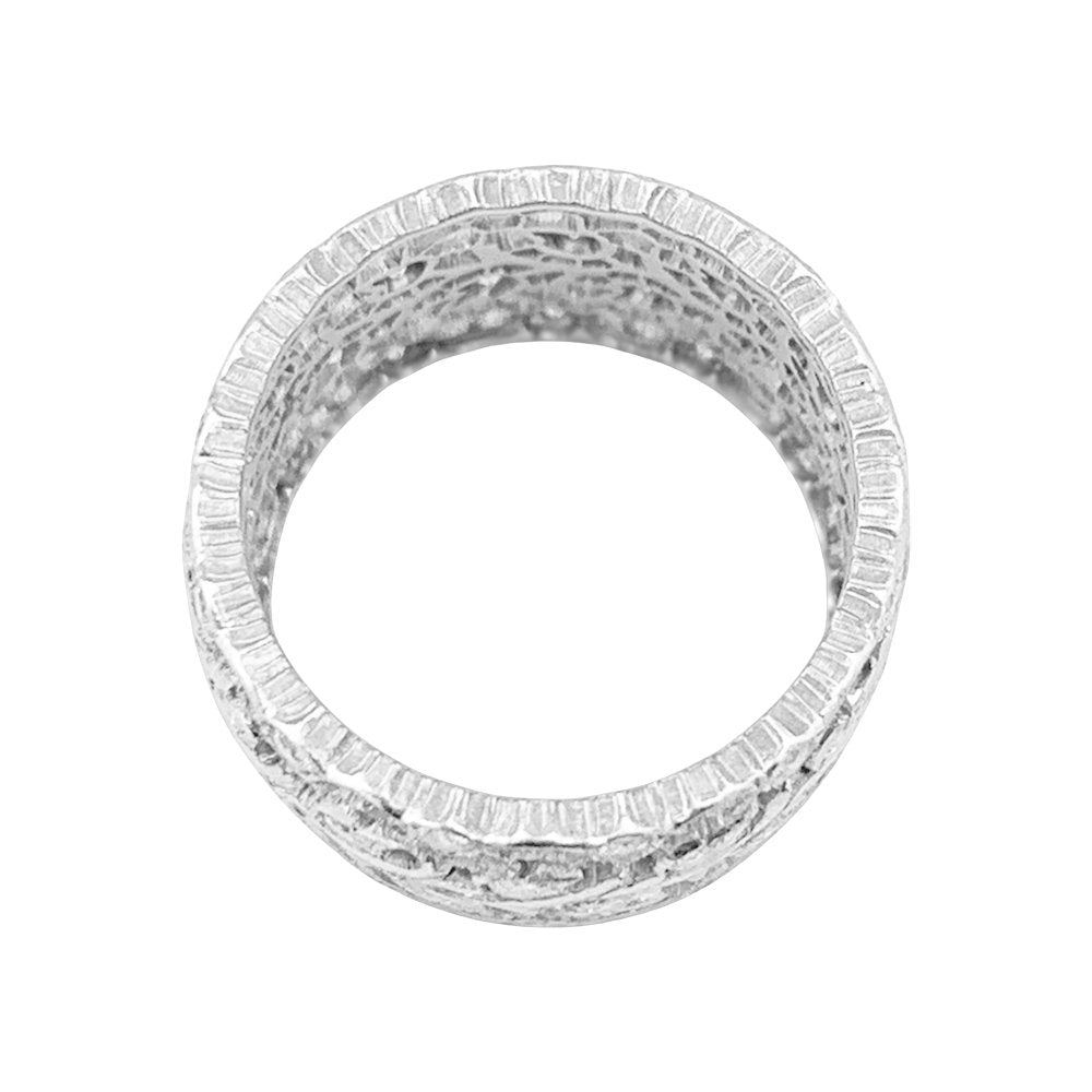 Bague Buccellati "Eternelle Tulle Ramage" or blanc, diamants. - Castafiore