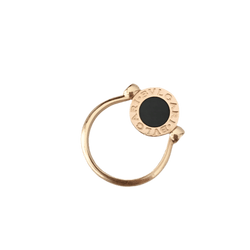 Bague BULGARI "Bvlgari Bvlgari" en or rose, nacre et onyx - Castafiore