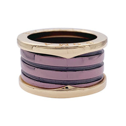 Bague Bulgari, "B.Zero1", or rose, cermet. - Castafiore