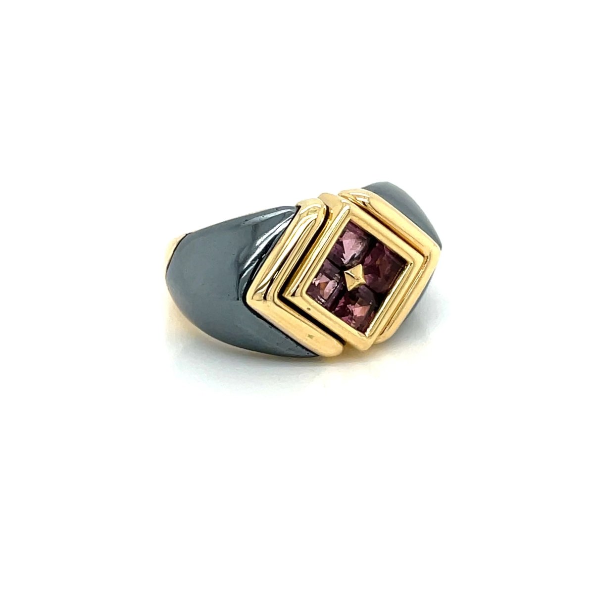 Bague Bulgari en or avec hématite et tourmaline - Castafiore