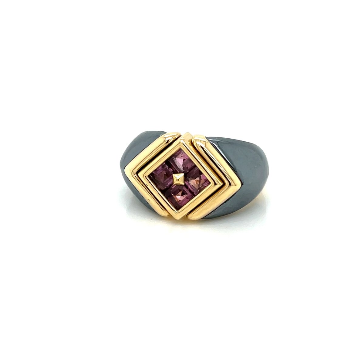 Bague Bulgari en or avec hématite et tourmaline - Castafiore