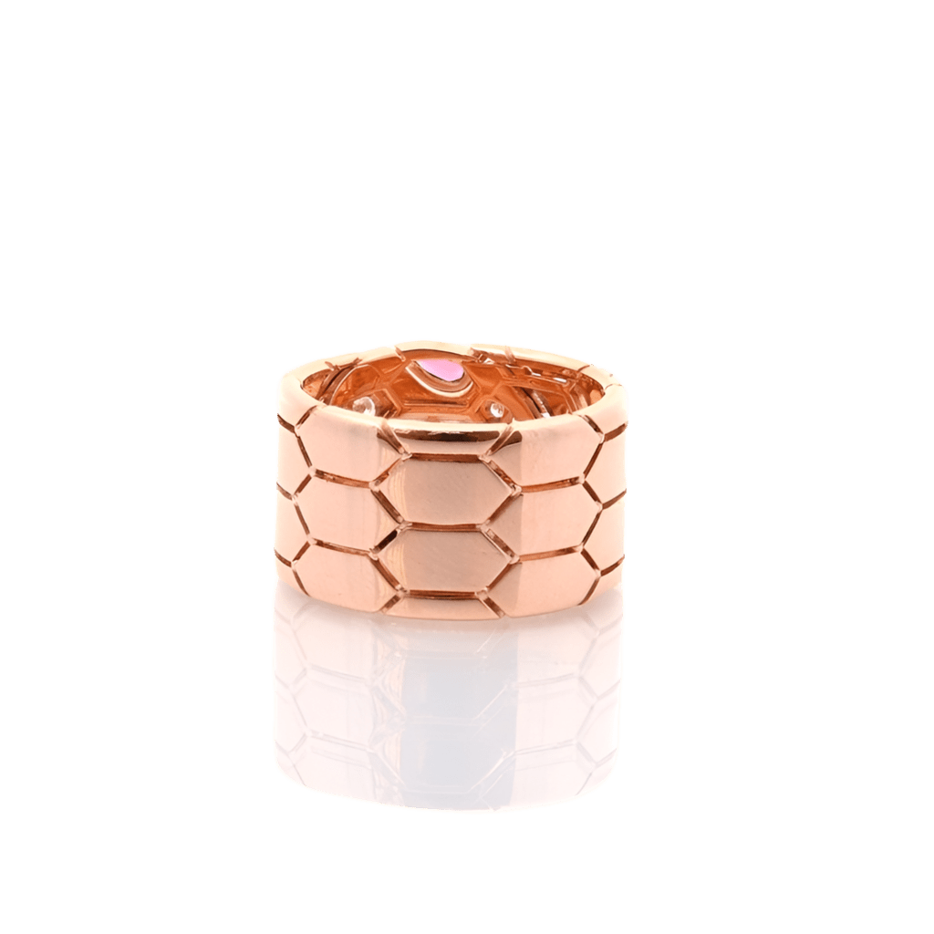 Bague BULGARI "Serpenti" en or rose, tourmalines et diamants - Castafiore