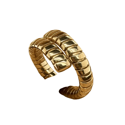 Bague BULGARI "Tubogas" en or jaune - Castafiore