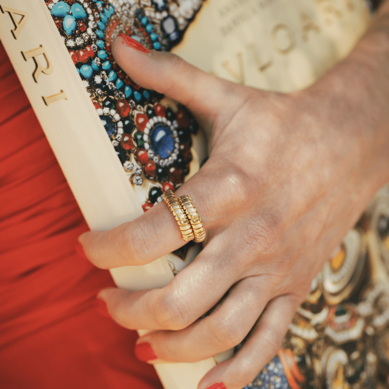 Bague BULGARI "Tubogas" en or jaune - Castafiore