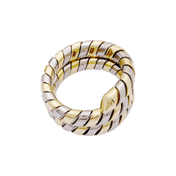 Bague BULGARI "Tubogas" en or jaune et or blanc - Castafiore