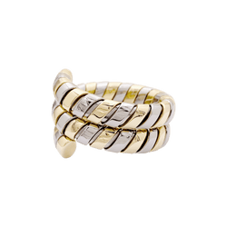 Bague BULGARI "Tubogas" en or jaune et or blanc - Castafiore