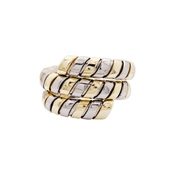 Bague BULGARI "Tubogas" en or jaune et or blanc - Castafiore