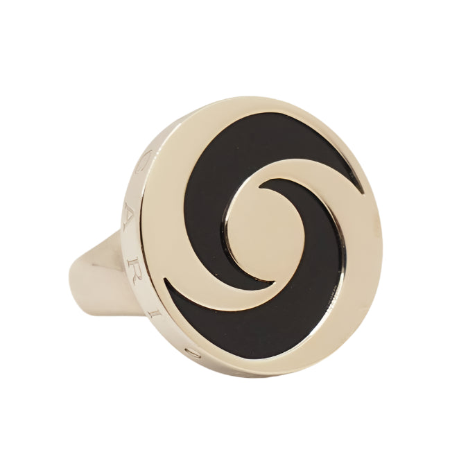 Bague Bulgari Yin Yang en or blanc et onyx - Castafiore