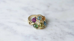 Bague Bvlgari Astrale or jaune, pierres fines et diamants - Castafiore