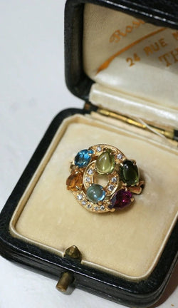 Bague Bvlgari Astrale or jaune, pierres fines et diamants - Castafiore