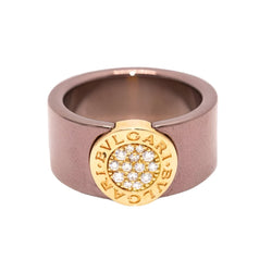 Bague BVLGARI BVLG en or rose et diamants - Castafiore