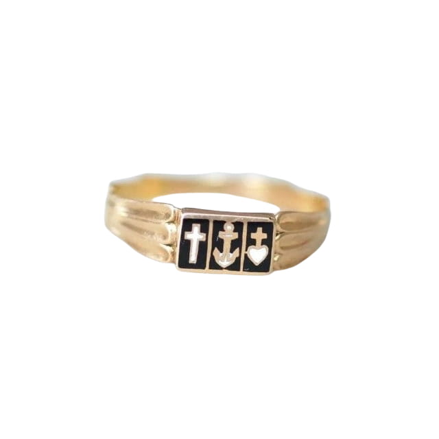 Bague Capelet régionale or et émail - Castafiore