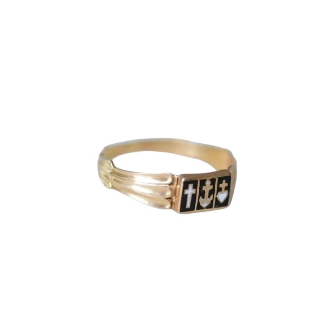 Bague Capelet régionale or et émail - Castafiore