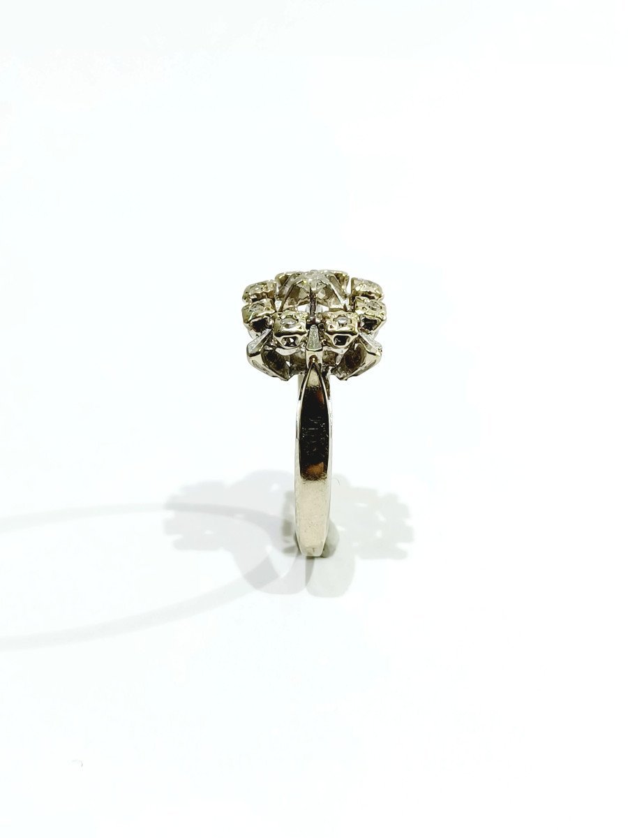 Bague Carré Or Blanc Et Diamants - Castafiore