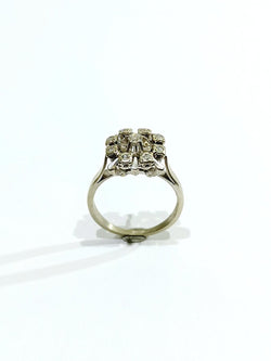 Bague Carré Or Blanc Et Diamants - Castafiore