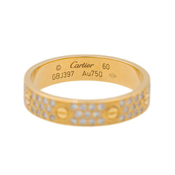 Bague Cartier Alliance Love Or jaune Diamant - Castafiore