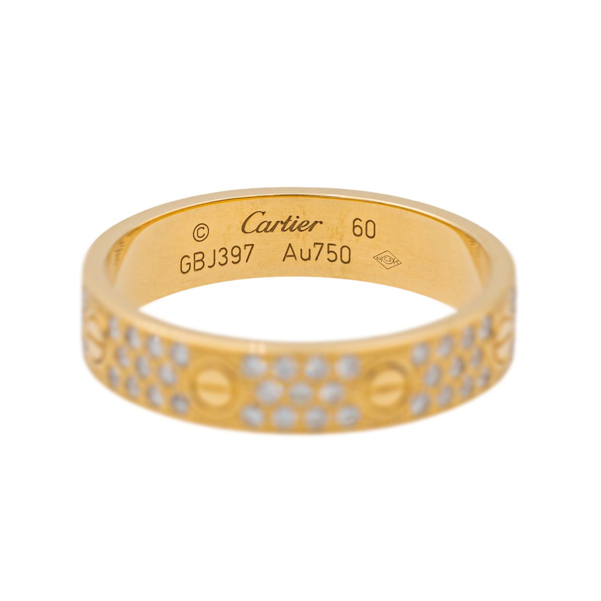 Bague Cartier Alliance Love Or jaune Diamant - Castafiore