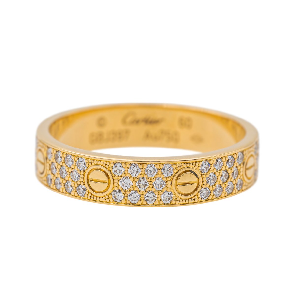 Bague Cartier Alliance Love Or jaune Diamant - Castafiore