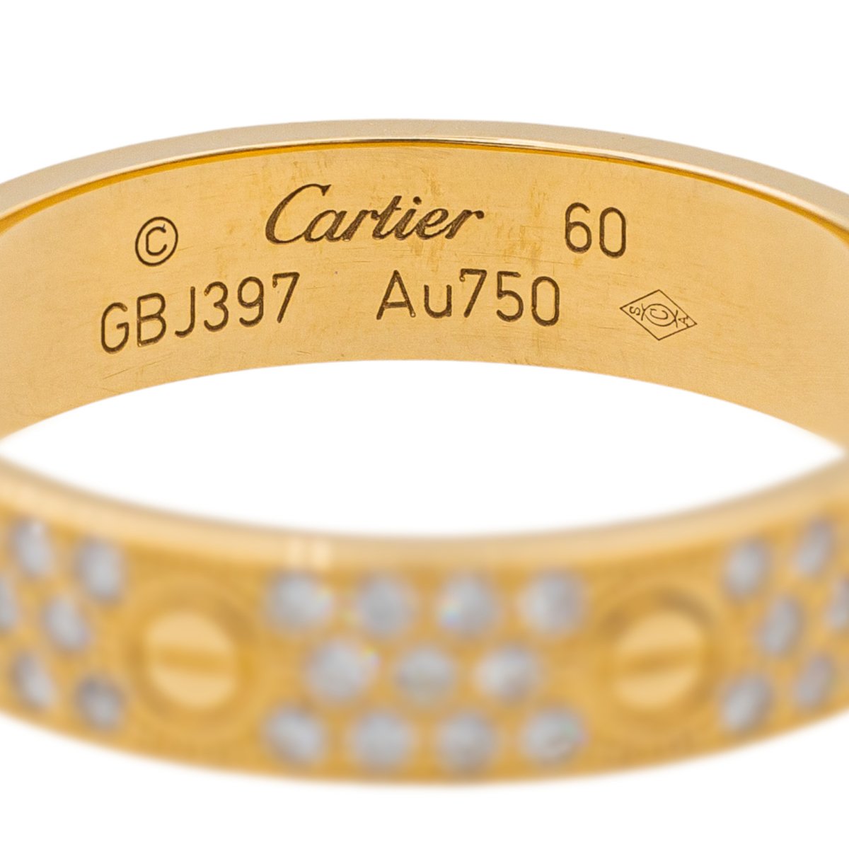 Bague Cartier Alliance Love Or jaune Diamant - Castafiore