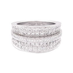 Bague CARTIER "Barrette" en or blanc et diamants - Castafiore