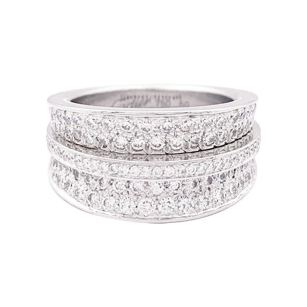 Bague CARTIER "Barrette" en or blanc et diamants - Castafiore