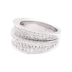 Bague CARTIER "Barrette" en or blanc et diamants - Castafiore