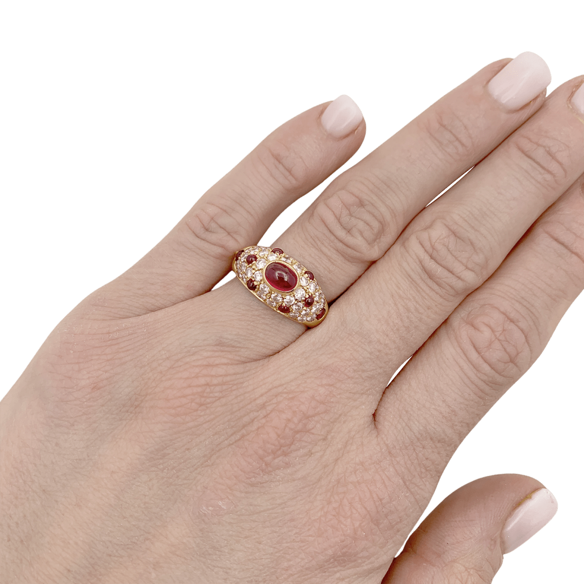 Bague CARTIER "Corinthe" en or jaune, rubis et diamants - Castafiore