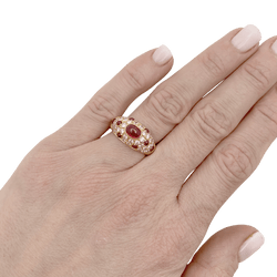 Bague CARTIER "Corinthe" en or jaune, rubis et diamants - Castafiore