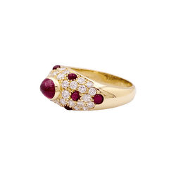 Bague CARTIER "Corinthe" en or jaune, rubis et diamants - Castafiore