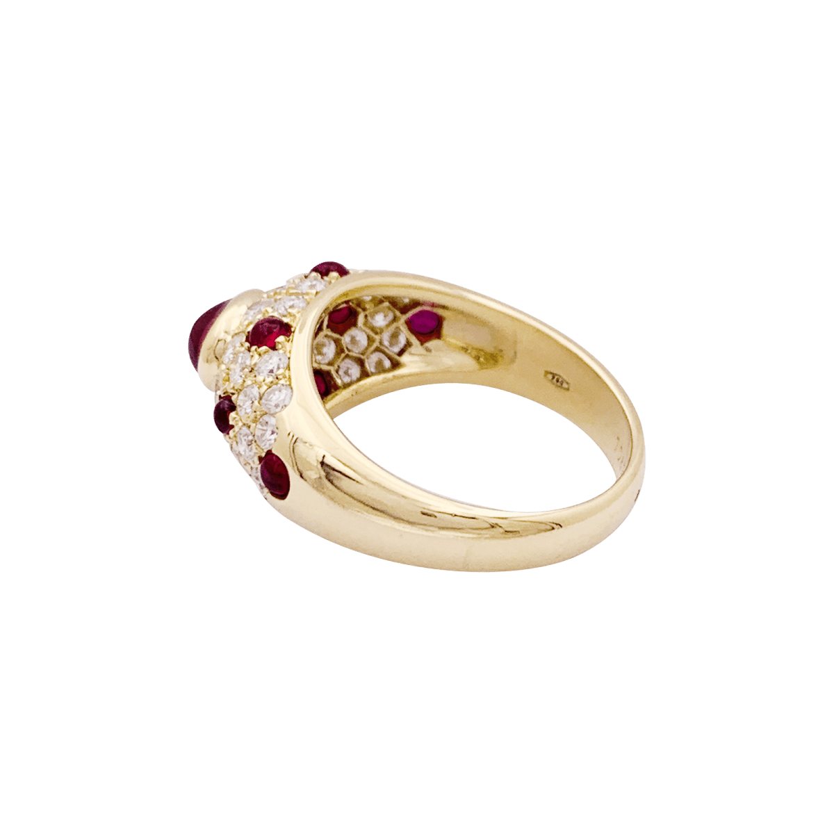 Bague CARTIER "Corinthe" en or jaune, rubis et diamants - Castafiore