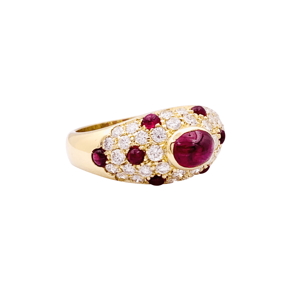 Bague CARTIER "Corinthe" en or jaune, rubis et diamants - Castafiore