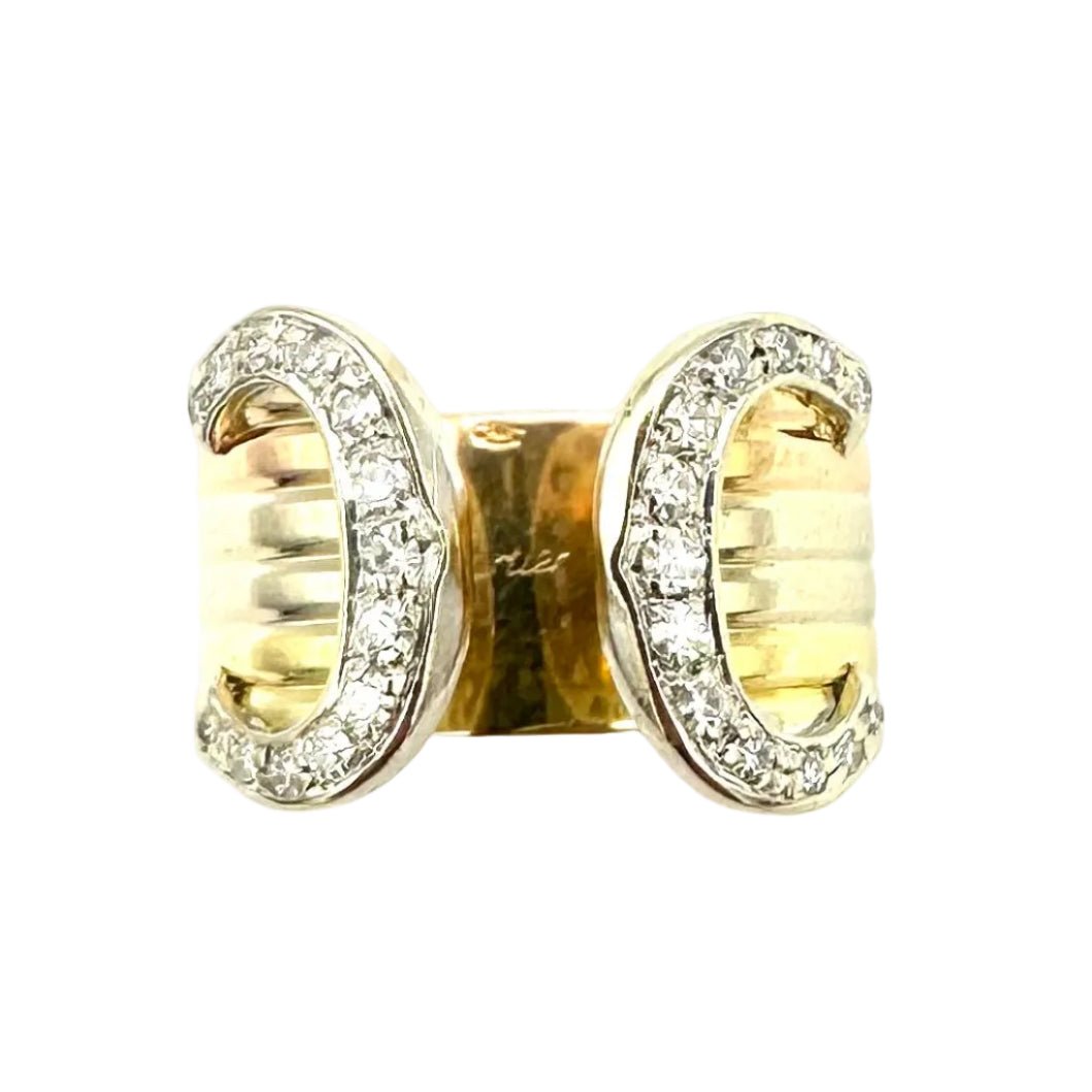 Ring CARTIER Double C in white gold, yellow gold, rose gold and diamonds