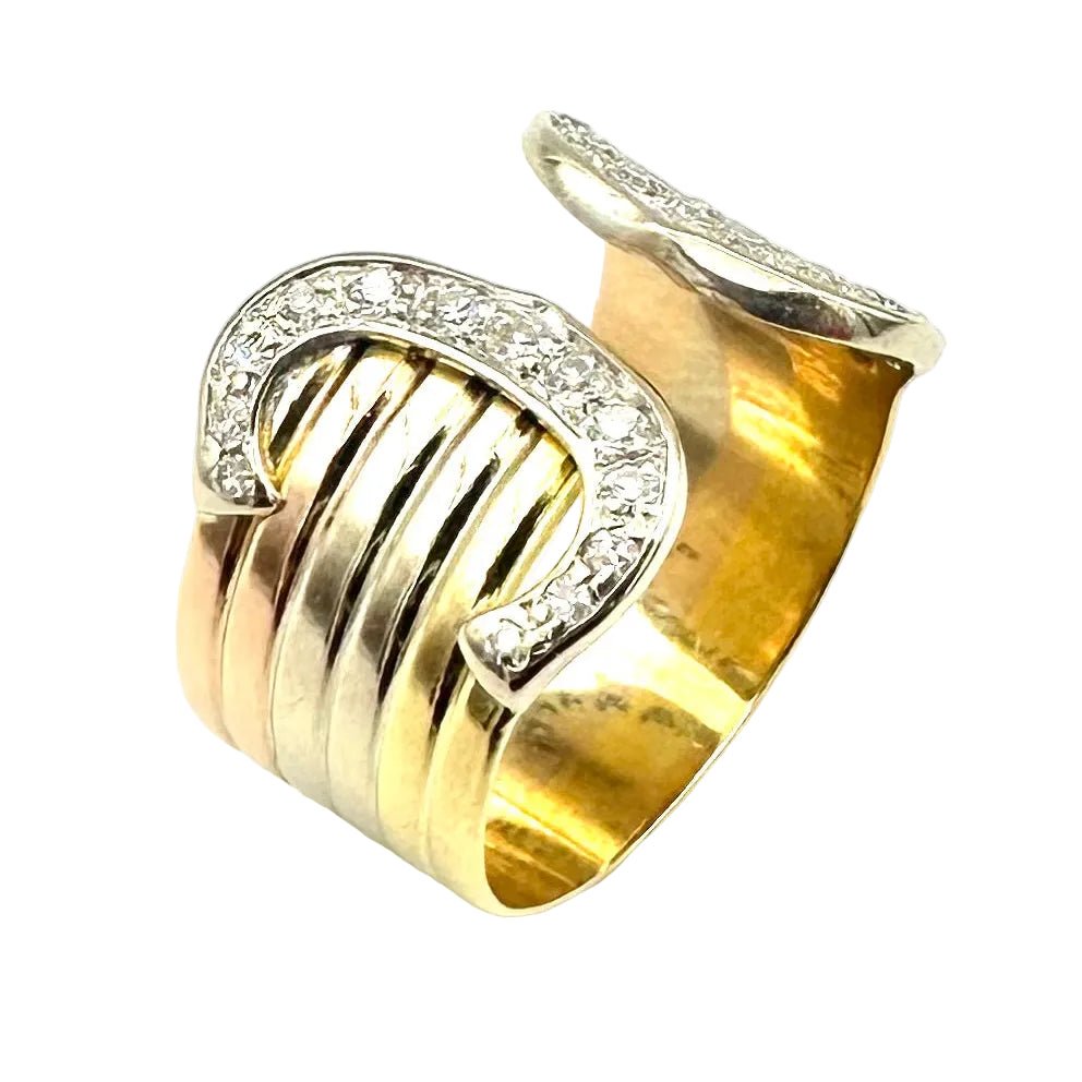 Ring CARTIER Double C in white gold, yellow gold, rose gold and diamonds