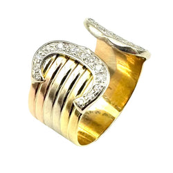 Ring CARTIER Double C in white gold, yellow gold, rose gold and diamonds