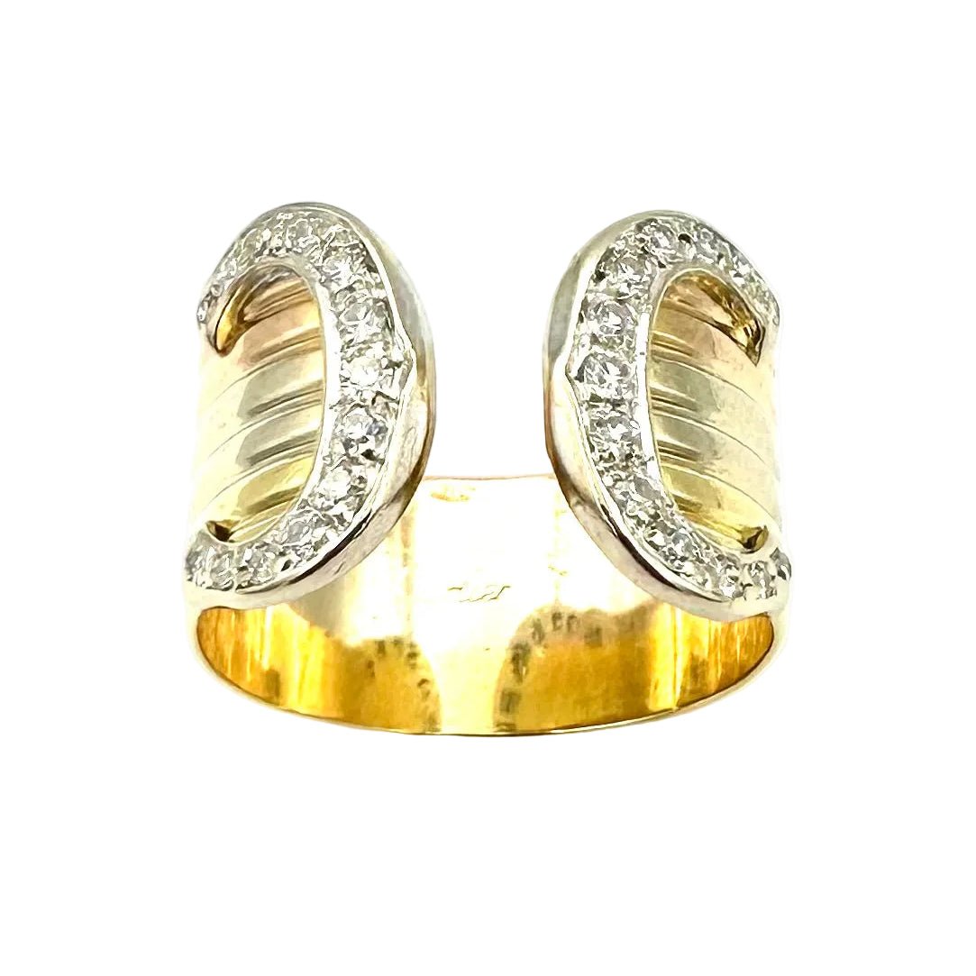 Ring CARTIER Double C in white gold, yellow gold, rose gold and diamonds