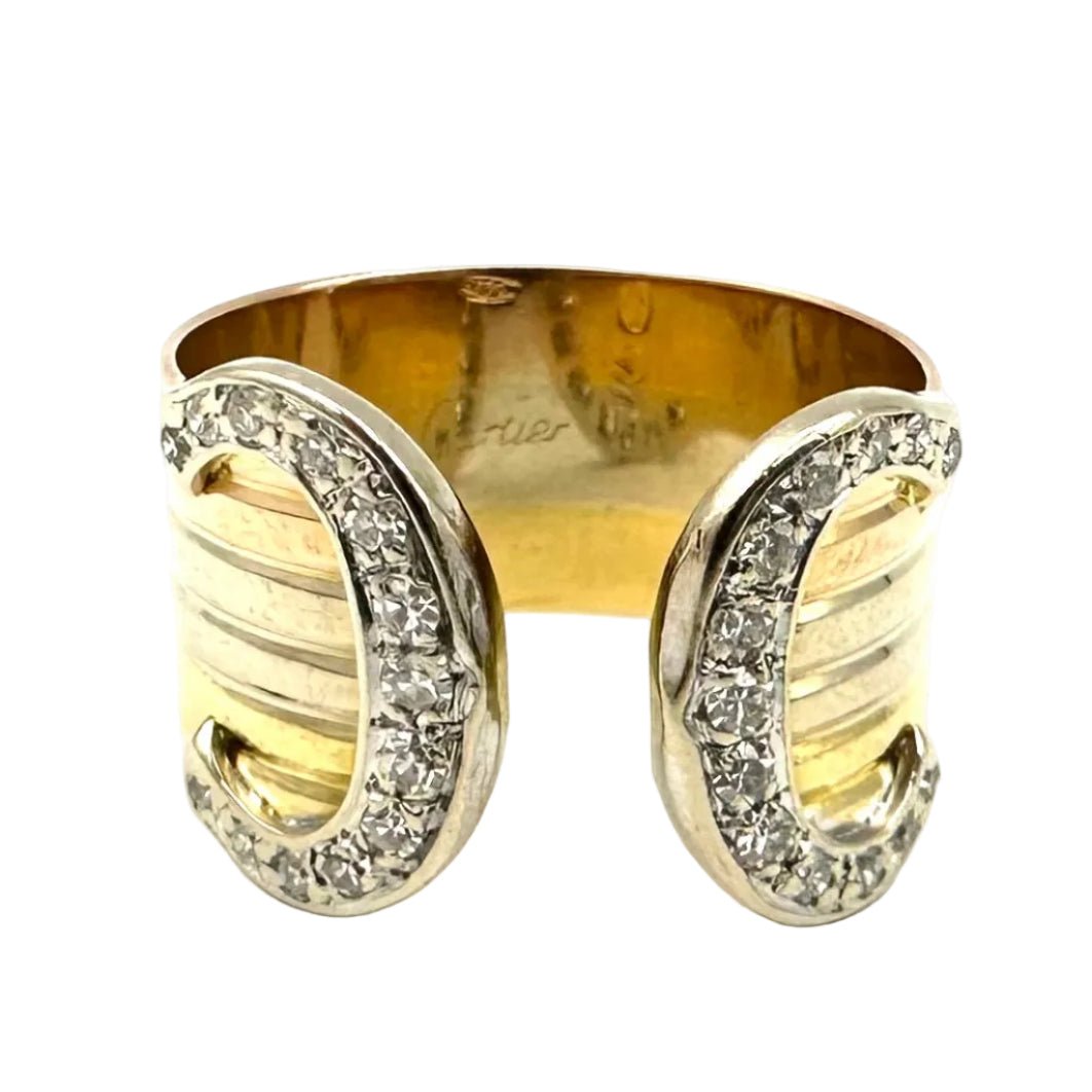 Ring CARTIER Double C in white gold, yellow gold, rose gold and diamonds