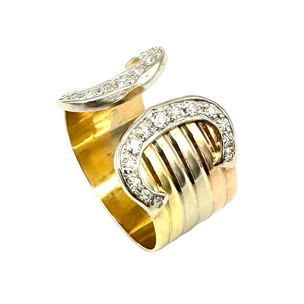 Ring CARTIER Double C in white gold, yellow gold, rose gold and diamonds