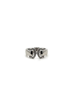 Bague CARTIER Double C en or gris et diamants - Castafiore
